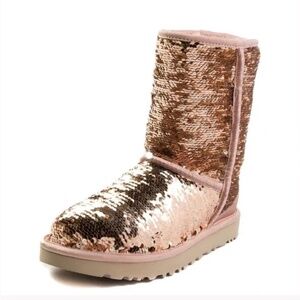 UGG Two tone rose gold sequin "Sparkle" Short Boots